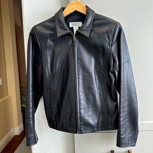 Vintage 90's y2k Black Soft Leather Fitted Jacket - Size Small S